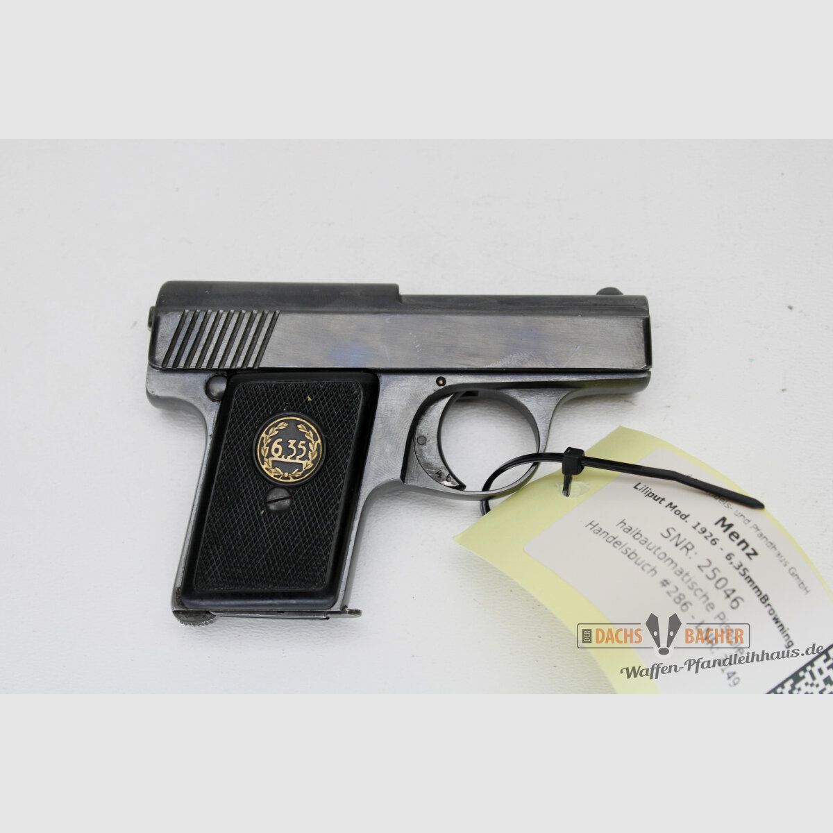 Pistole Menz Mod Liliput 1926 Kal. 6,35mm Browning ohne gültigen Beschuss