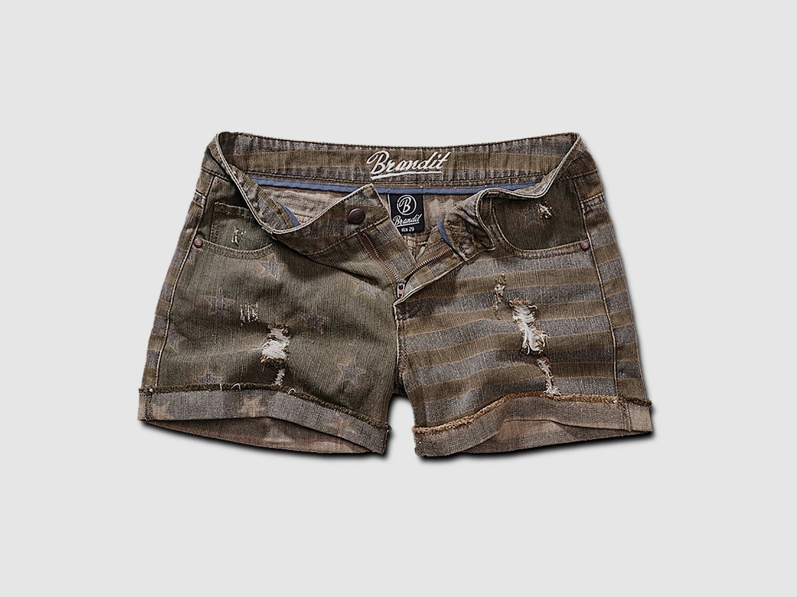 Brandit Brandit Hotpants Denim Stars and Stripes oliv