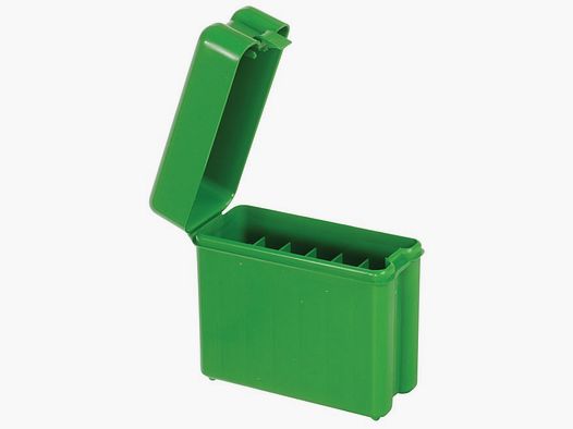 MTM cartridge box RL-20-10 green with flip lid for 20 cartridges .220 Swift and others.