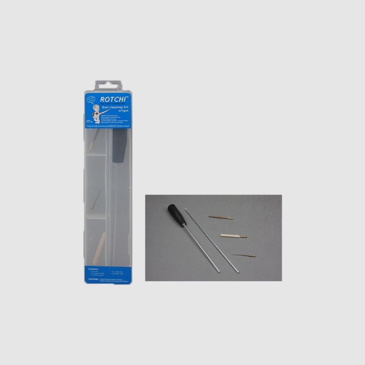 Komplettes Reinigungsset Rotchi Standard Gewinde klein für Büchse Kaliber 4,5/.177