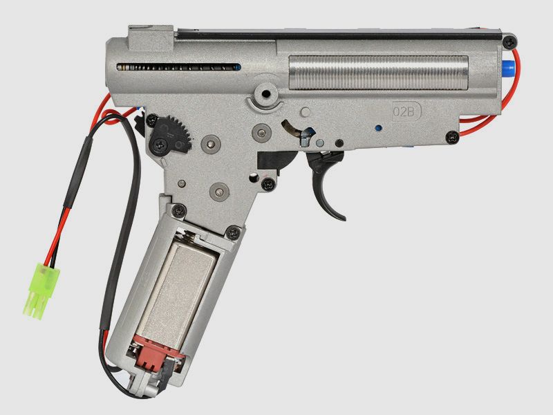 Cyma V3 - Komplettgearbox für AK mit Neodymmagnet-Motor, Federschnellwechselsystem, mit Hauptfeder für S-AEG