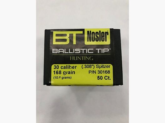 NOSLER B TIP BULLE C30 GR 168 QT50