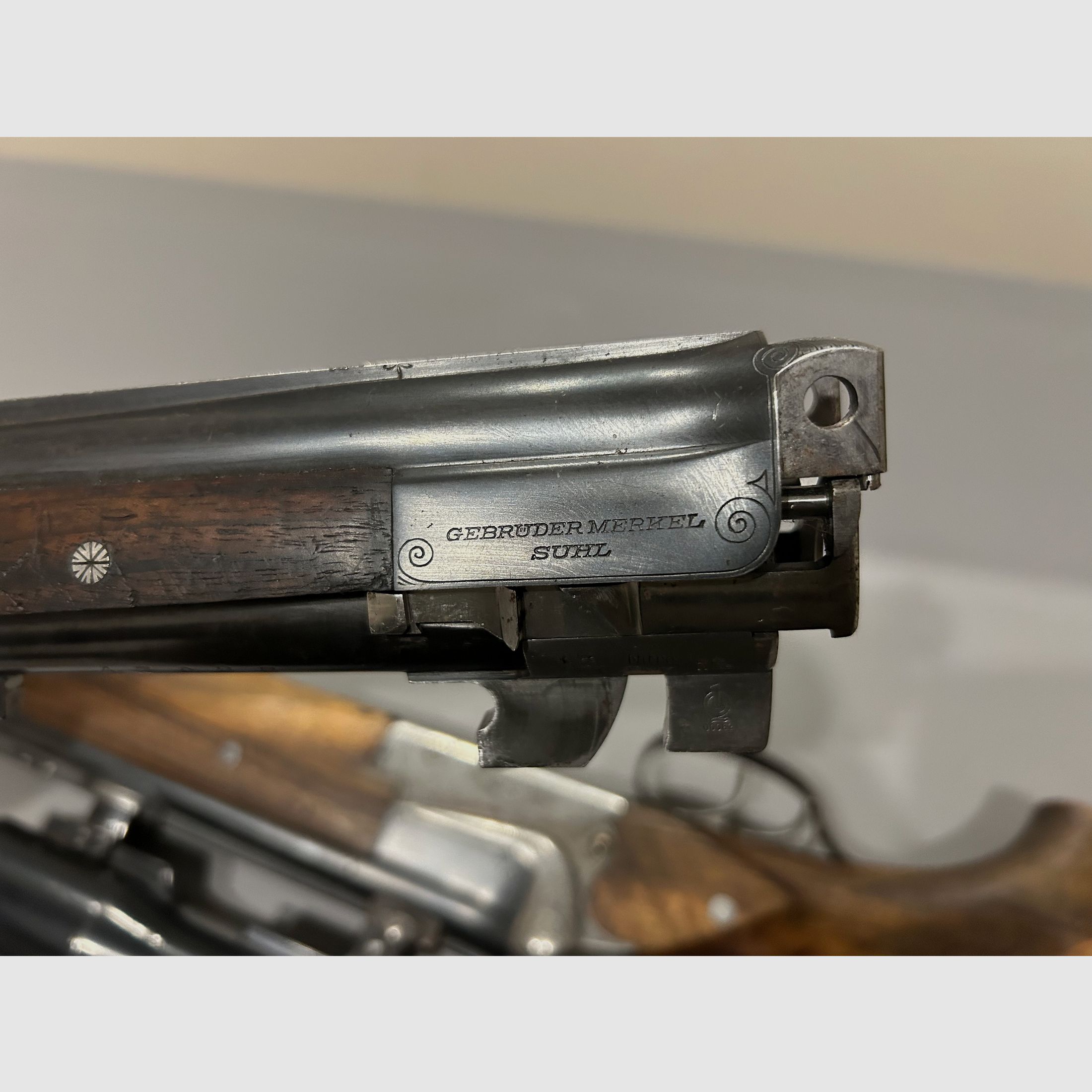 Bockdoppelflinte Merkel Suhl 16/70 avec Krieghoff Wechsellauf 7x57R et lunette Zeiss Diavari 1,5x6