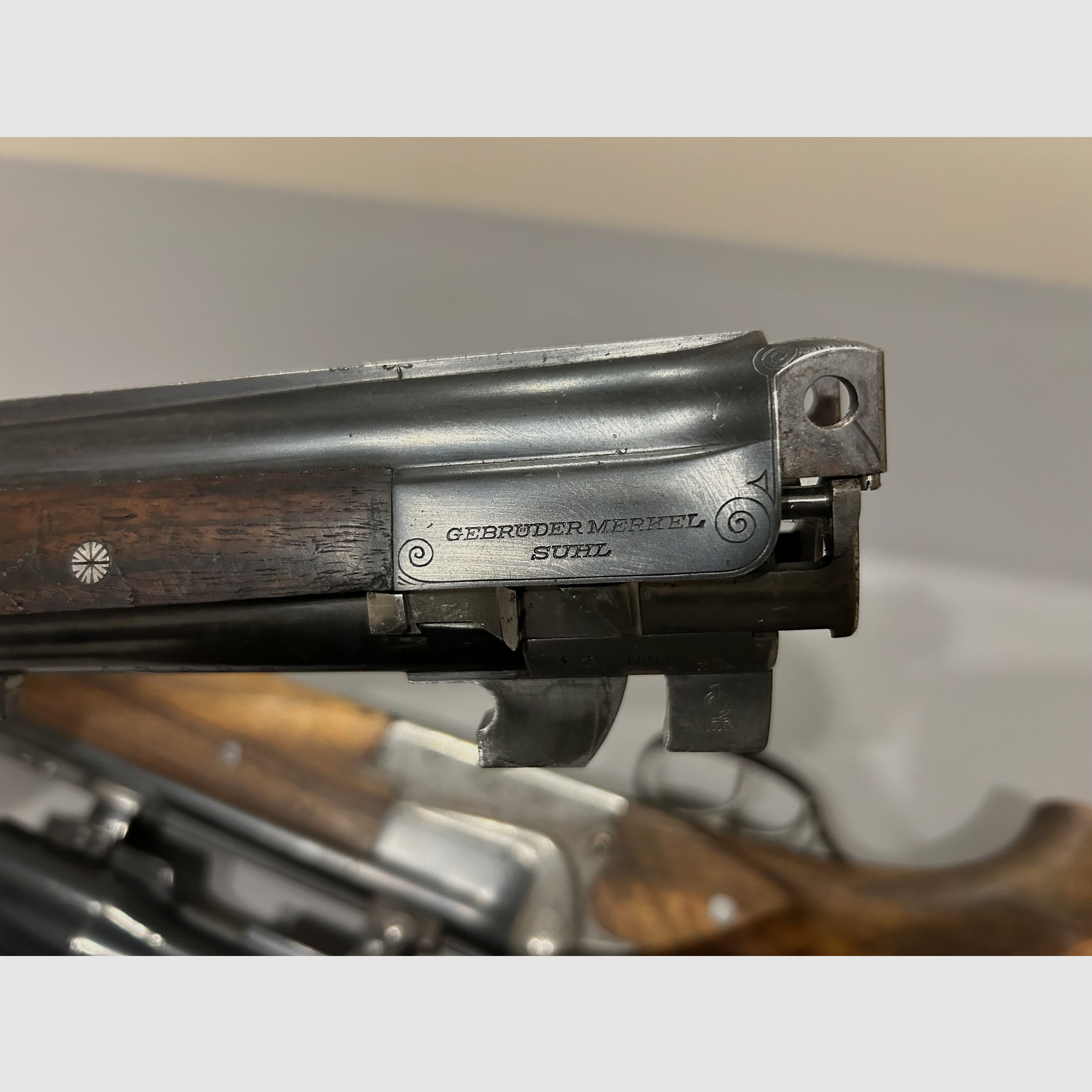 Bockdoppelflinte Merkel Suhl 16/70 mit Krieghoff Wechsellauf 7x57R und Zielfernrohr Zeiss Diavari 1,5x6