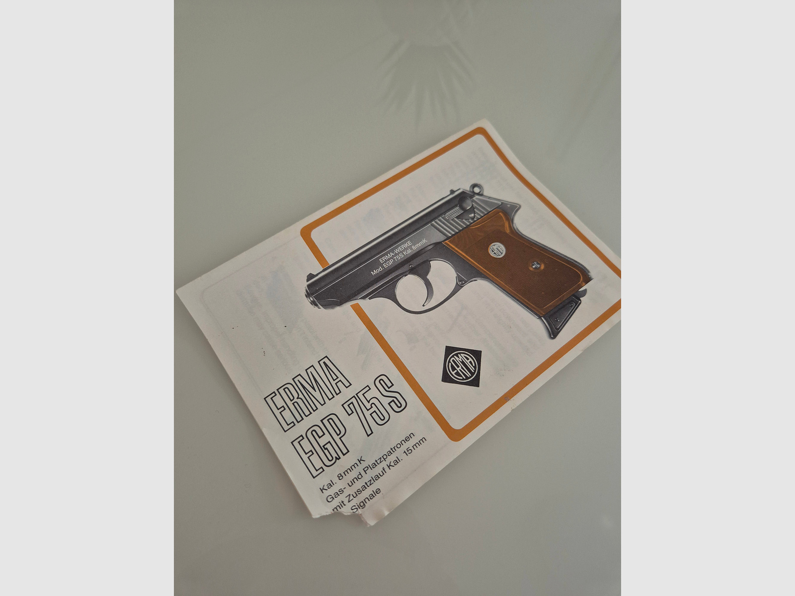 ¡Instrucciones originales para ERMA EGP 75s, pieza de colección extremadamente rara!