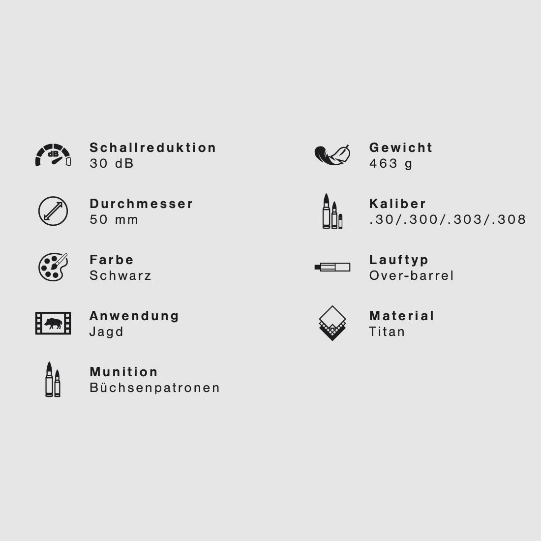 Hausken 2429854 silenciador JAKT JD224TI HÍBRIDO TITÁN calibre .30/.308 -30 dB