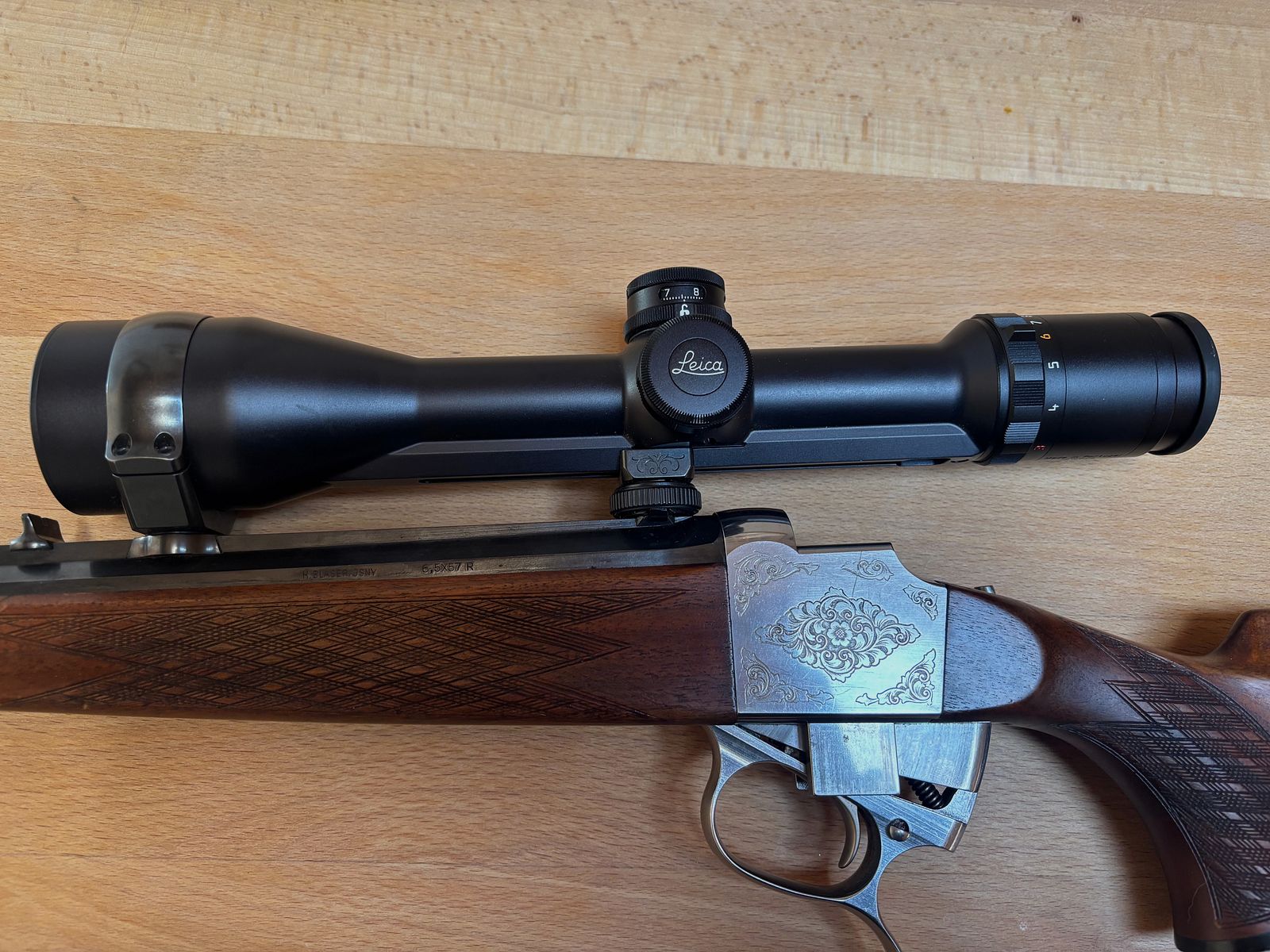 RARITÄT Blaser 820 Standard Blockbüchse – Kal. 6,5x57R – sehr guter Zustand mit Leica Visus 3.12x50l LW Leuchtabsehen