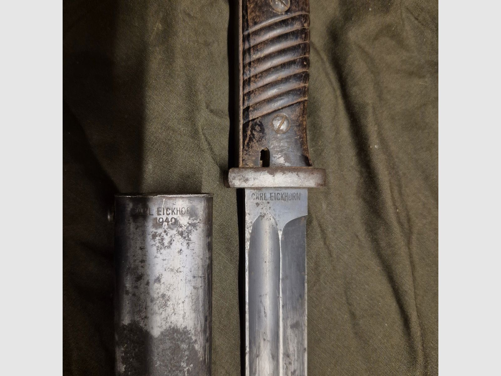 Bajonett für k98 - Bajonett und Scheide nummerngleich 