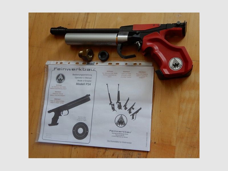 Feinwerkbau Match Pressluftpistole, Mod. P 34, mit TÜV bis  2 / 2028