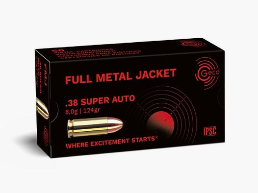 GECO .38 Super Auto Full Metal Jacket 8,0g/124gr - 50 Patronen