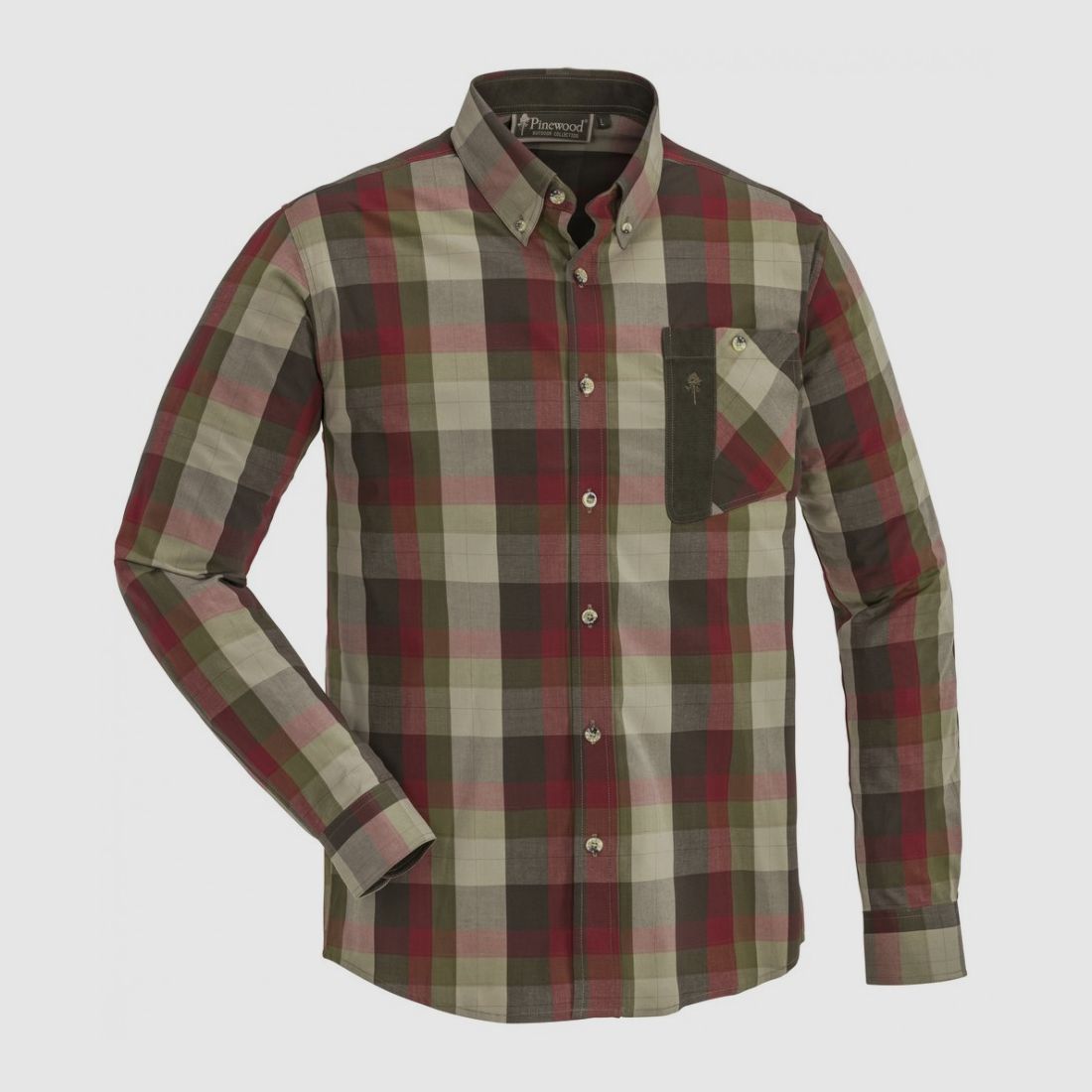 CHEMISE PINEWOOD HIMALAYA STRECH BROWN / BURHUNDY 5336