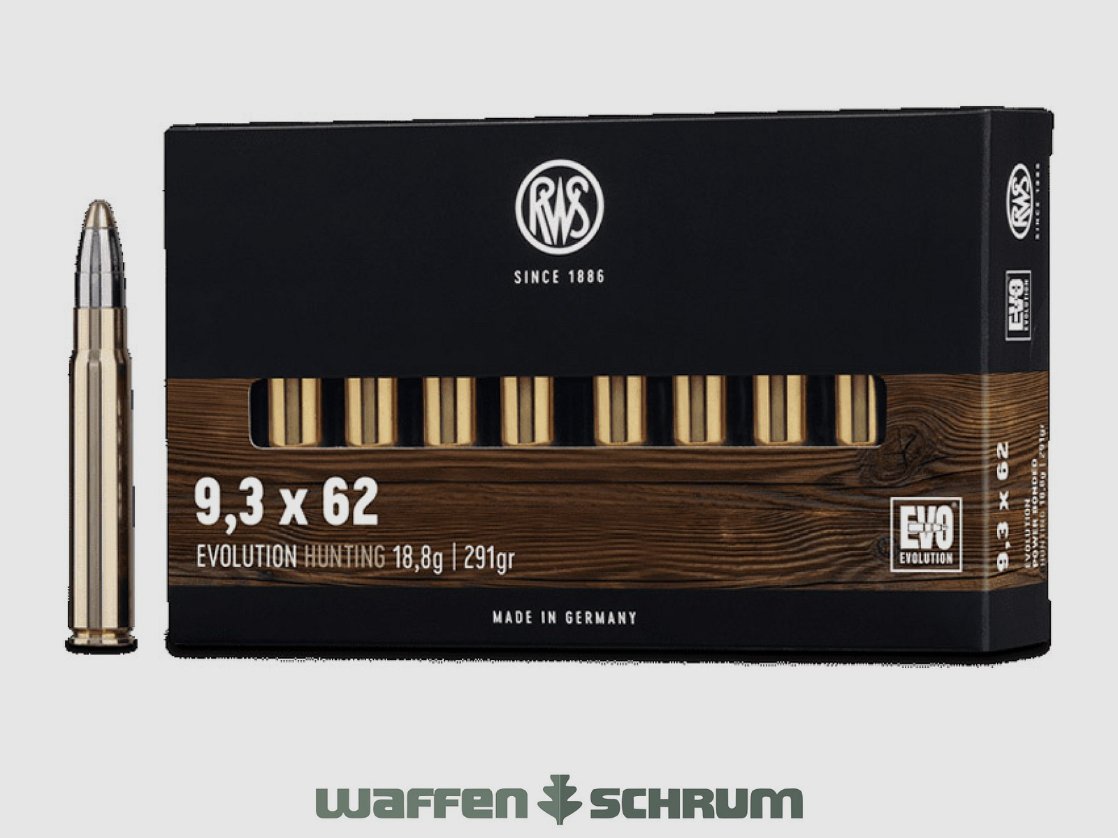 RWS EVO 18,8g - 291gr 9,3x62