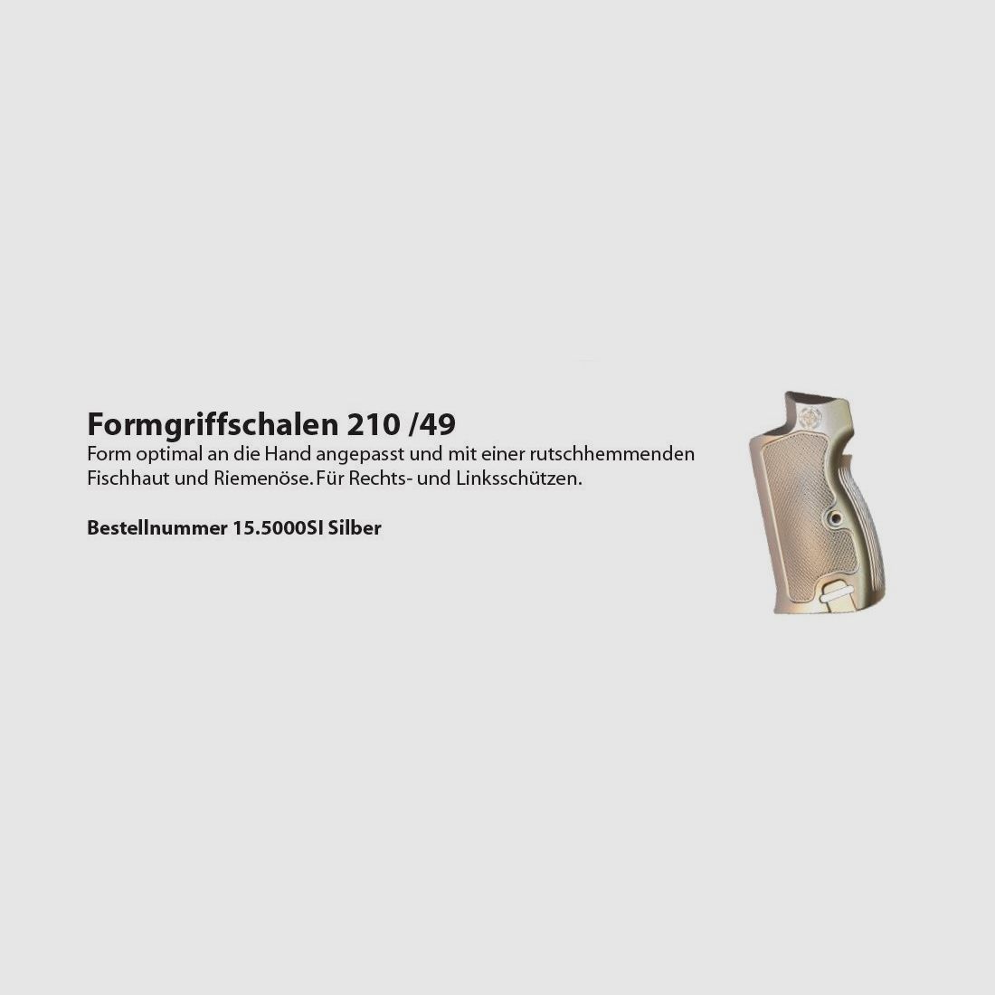 Wyss Formgriffschalen Pist49 SIG P210 mit Riemenöse silber