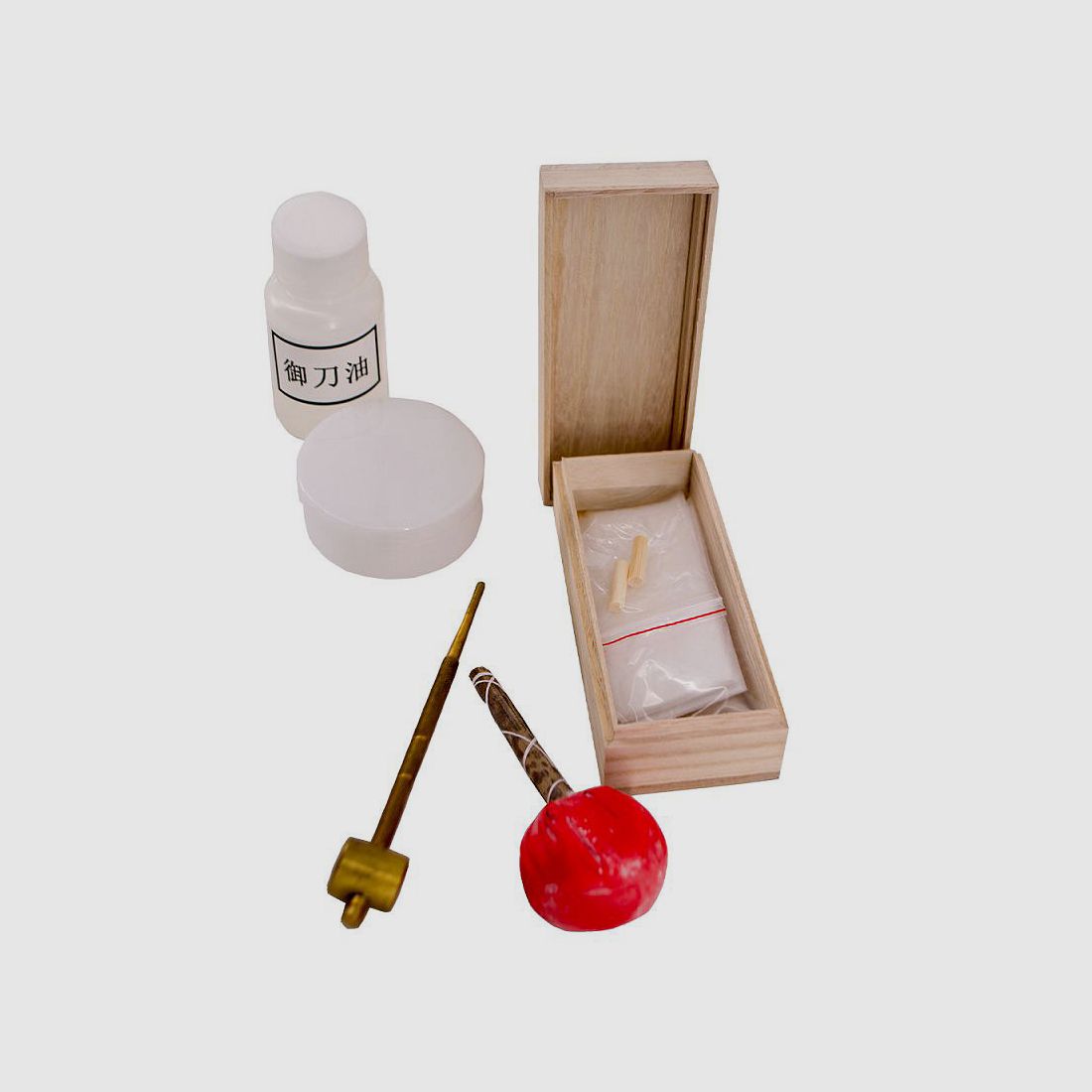 Set di manutenzione per spade in scatola di legno