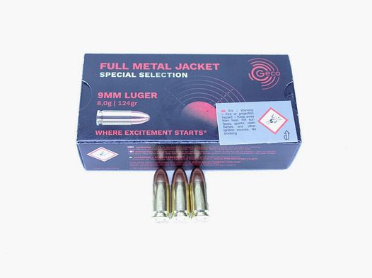 Geco Special Selection 9mm 124gr.  DEUTSCHE FERTIGUNG