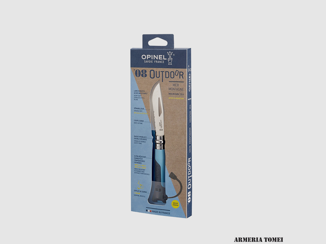 KNIFE – OPINEL – N.8 INOX OUTDOOR SPORTS BLUE, image 2 of 2