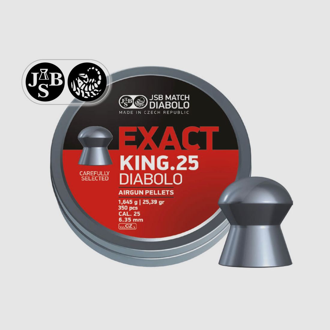 350 StĂĽck JSB Field Target Diabolo EXACT KING, Kal. 6,35 mm, 1,645 g