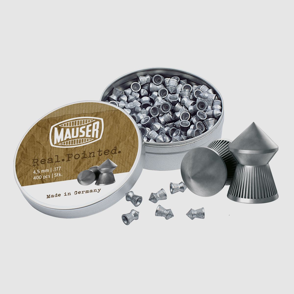 Diabolo Mauser a punta con scanalature 4,5mm 400 pezzi