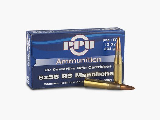 PPU 8x56RS Mannlicher 208gr SP – 20er