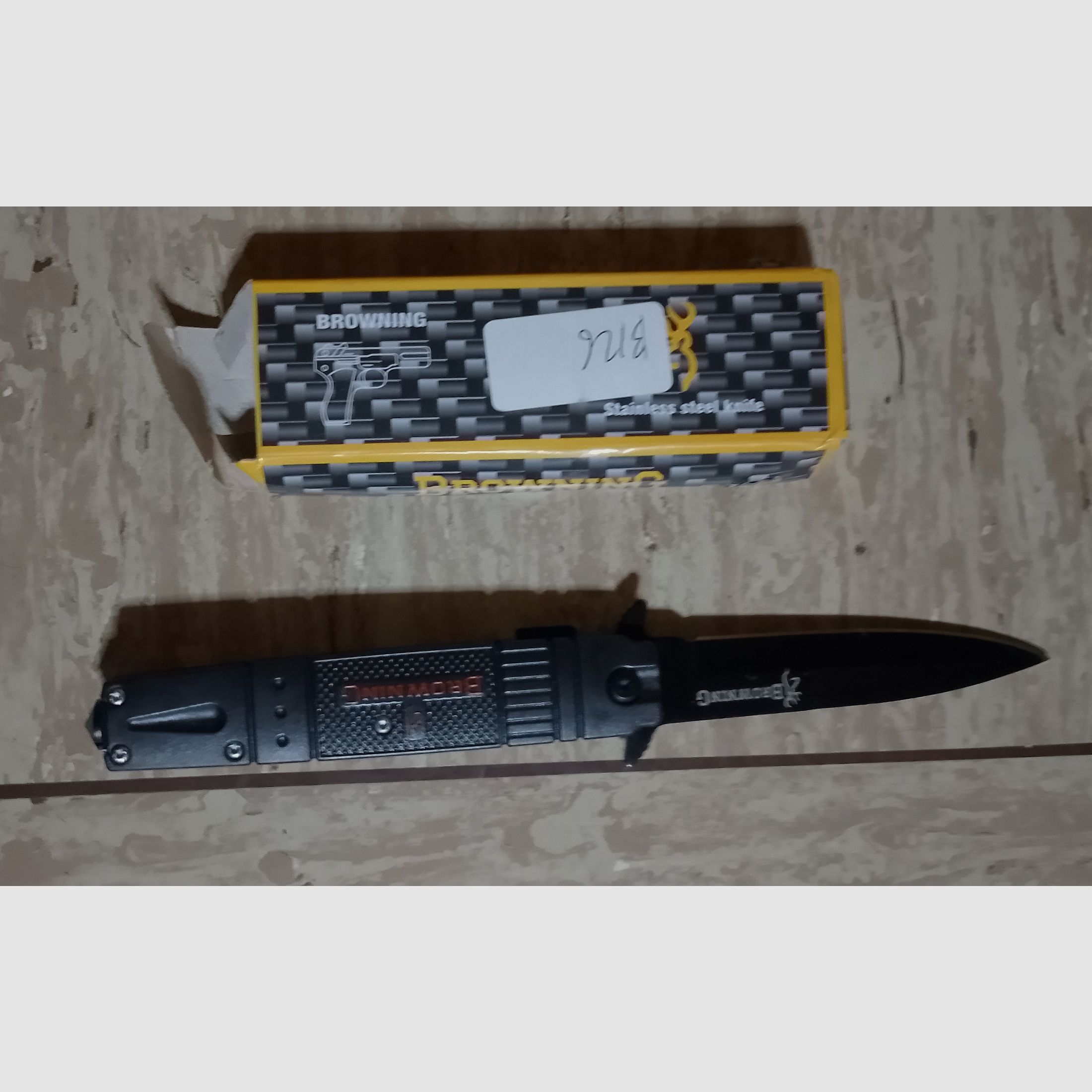Neues Browning Messer stabiles Edelstahl klappmesser schwarz  aus Sammlung mit Ovp