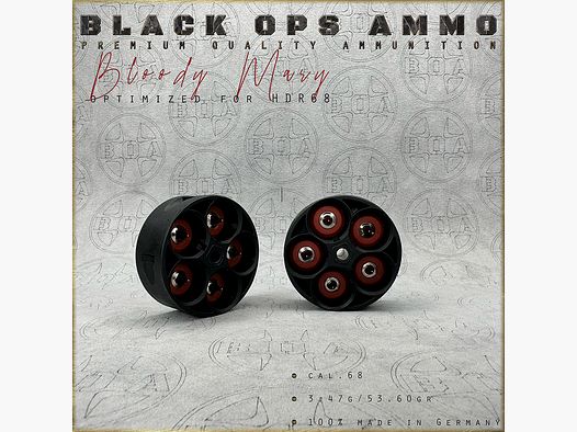 10x + 2 Bloody Mary  BLACK OPS AMMO HDR 68 TR cal.68 Munition T4E Umarex HDR68 TR68