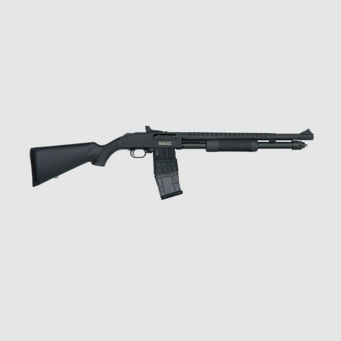 Mossberg 590M Mag-Fed 18.5" (5 inch) Zwart Ghostring 12/89
