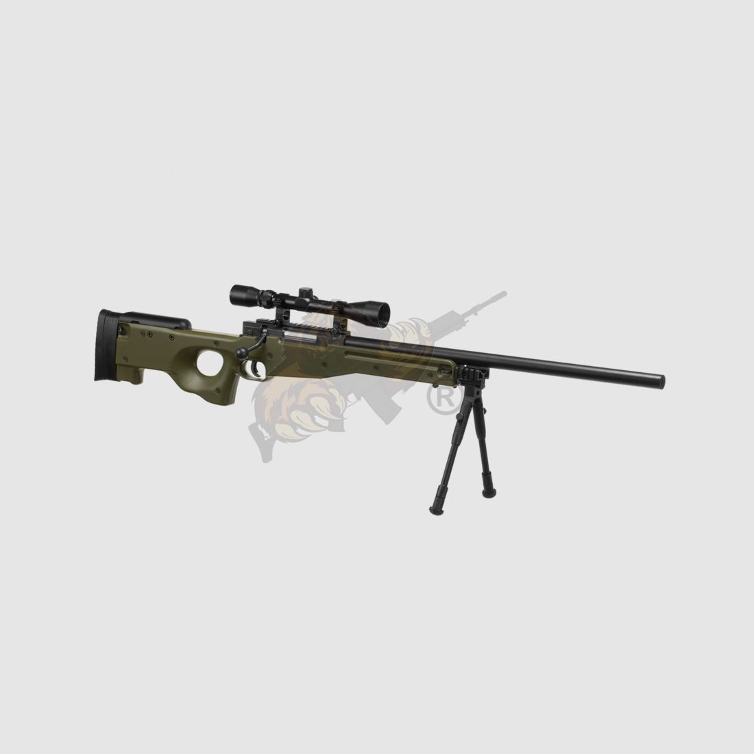 L96 Sniper Rifle Airsoft Set Upgraded OD - Well -F-