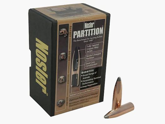 Nosler Balle Partition .338/.338 250GR Spitzer 50 Pièces