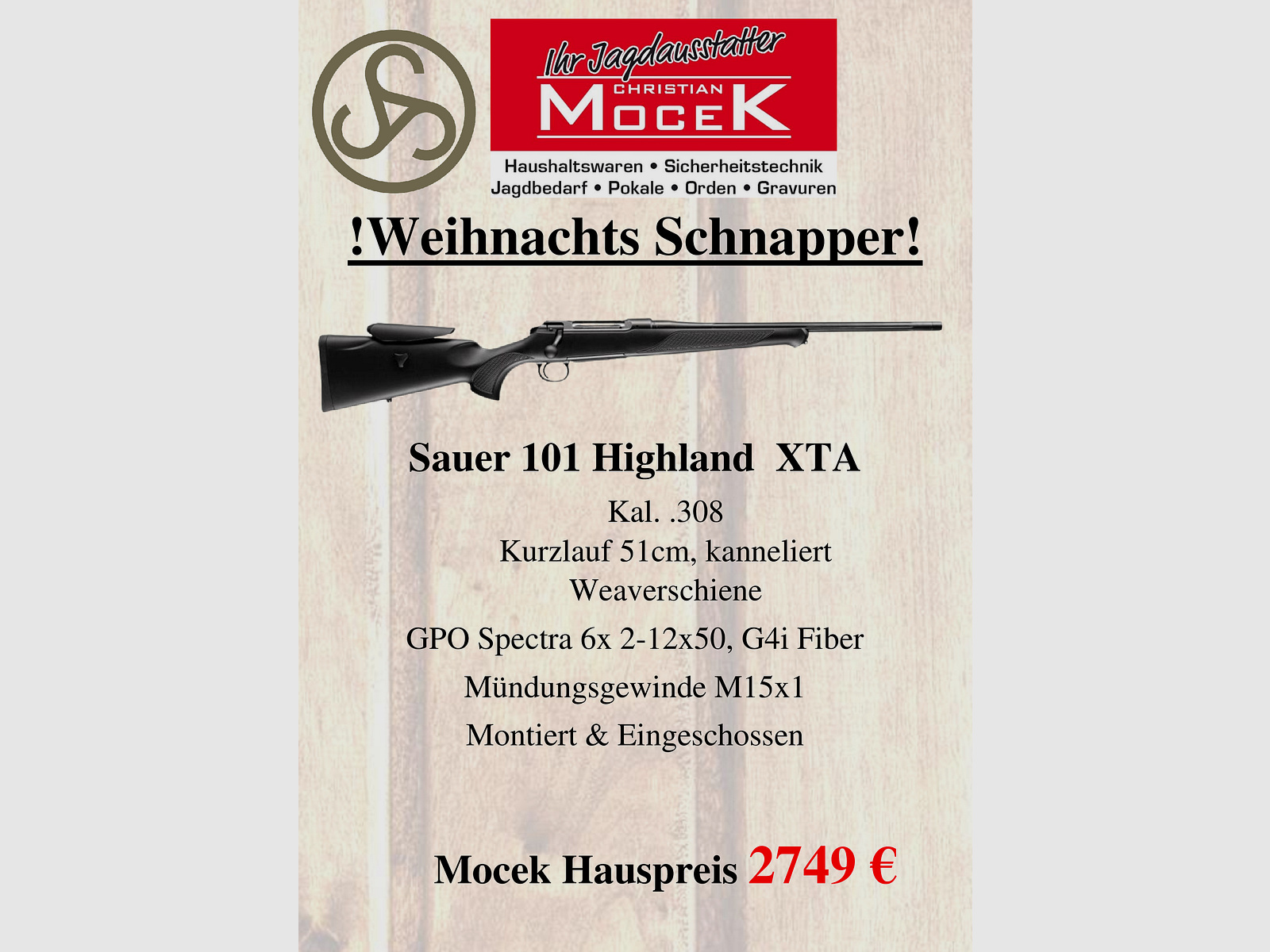 Sauer 101 Highland XTA, mit GPO Spectra 6x 2-12x50
