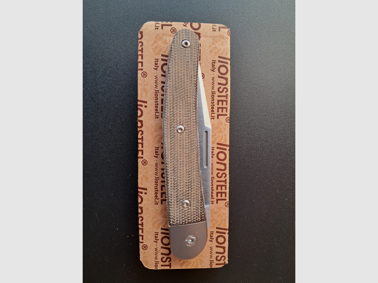 LionSteel Jack 1 Green Canvas Micarta, Taschenmesser,  Herrenmesser