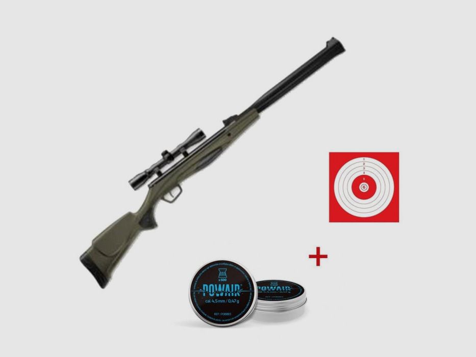 Pack carabina de aire Stoeger RX20 S3 Suppressor verde con mira 4x3, imagen 5 de 5
