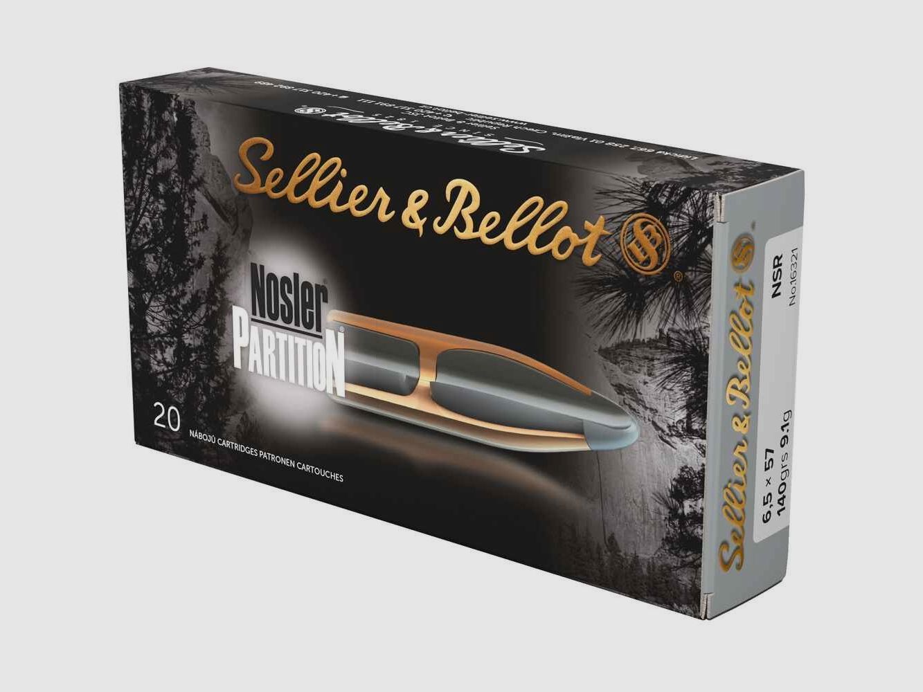 6.5x57 Nosler Partition 9.1g/140grs. Sellier & Bellot