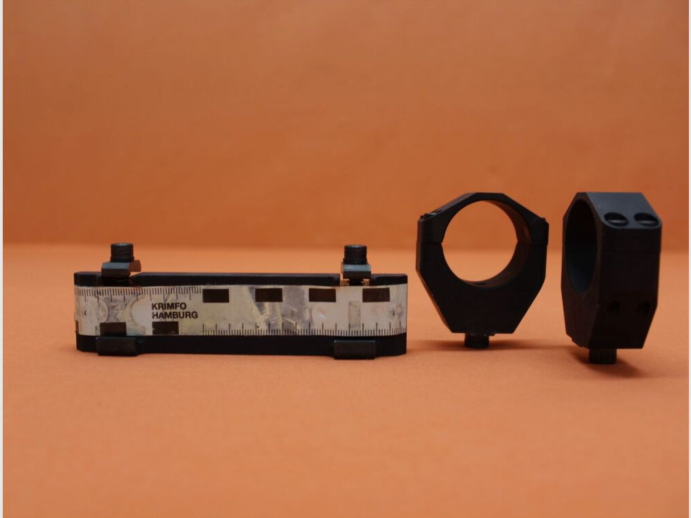 BUND Surplus Blockmontage 34mm mit STANAG-Schnittstelle Alu schwarz matt für Picatinnyprofil BH=31,5mm