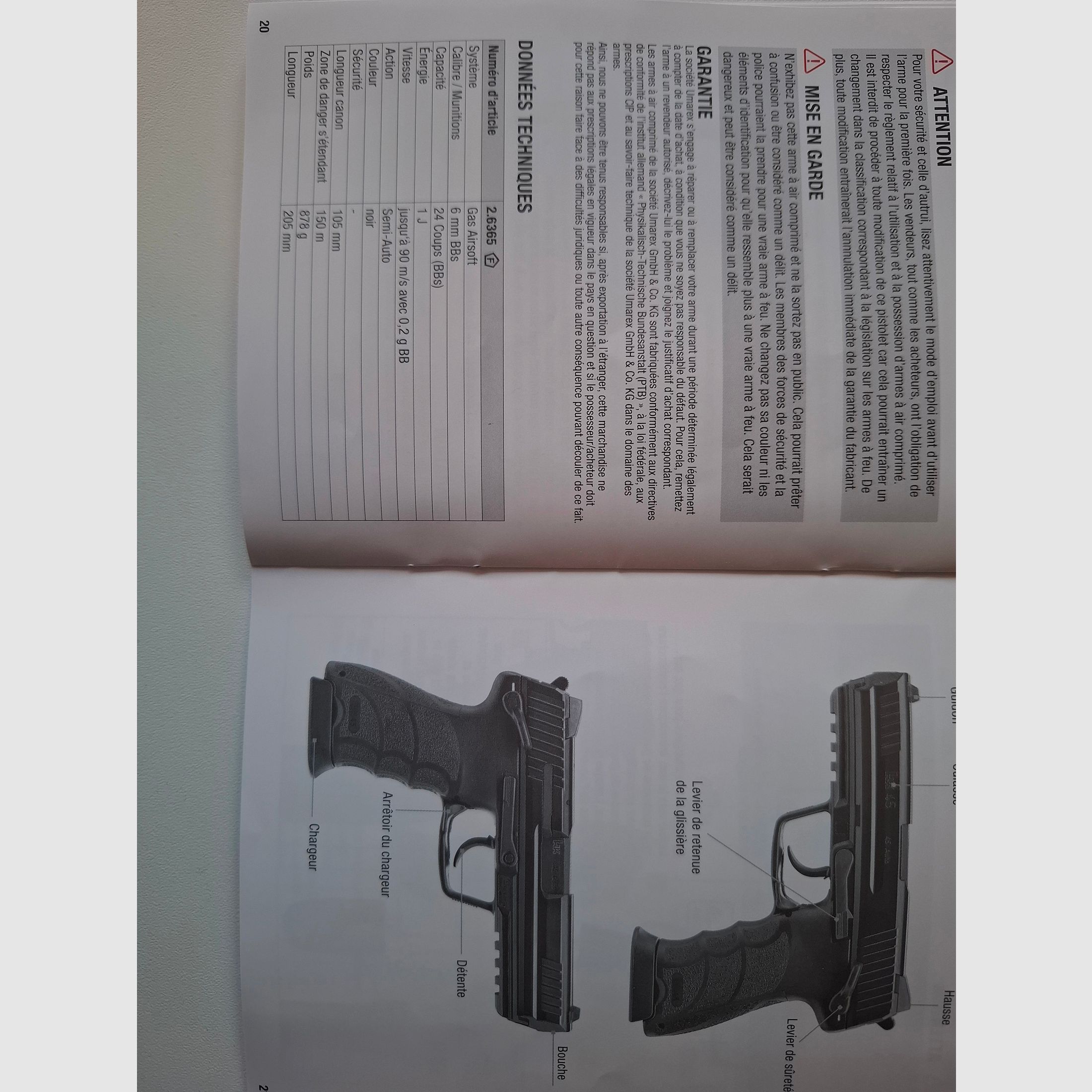 HK 45  Gas Airsoft /cal. 6mm