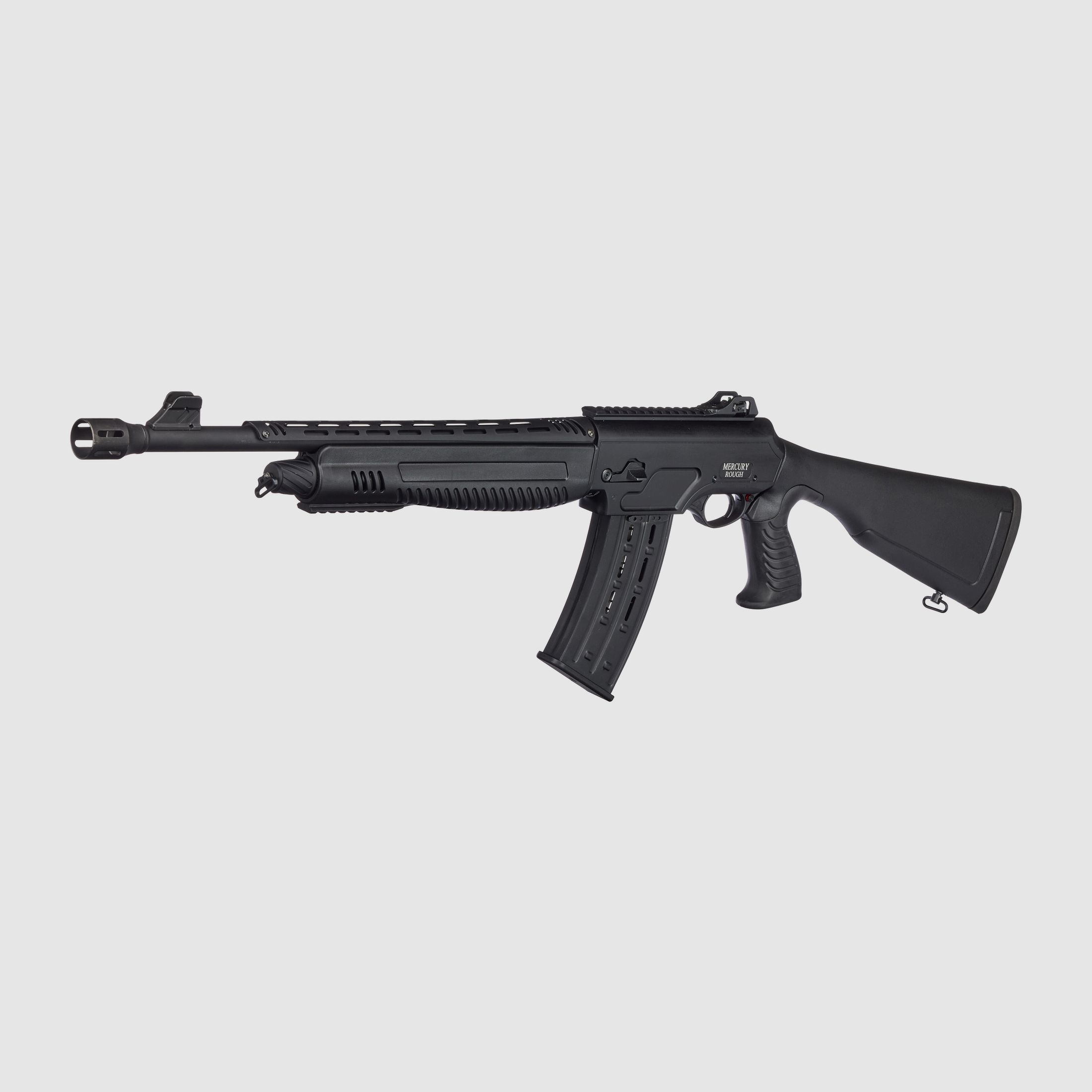 Fusil de chasse semi-automatique Mercury sport Pro Tuning Raider avec crosse noire et magasin de 2 coups, cal. 12/76