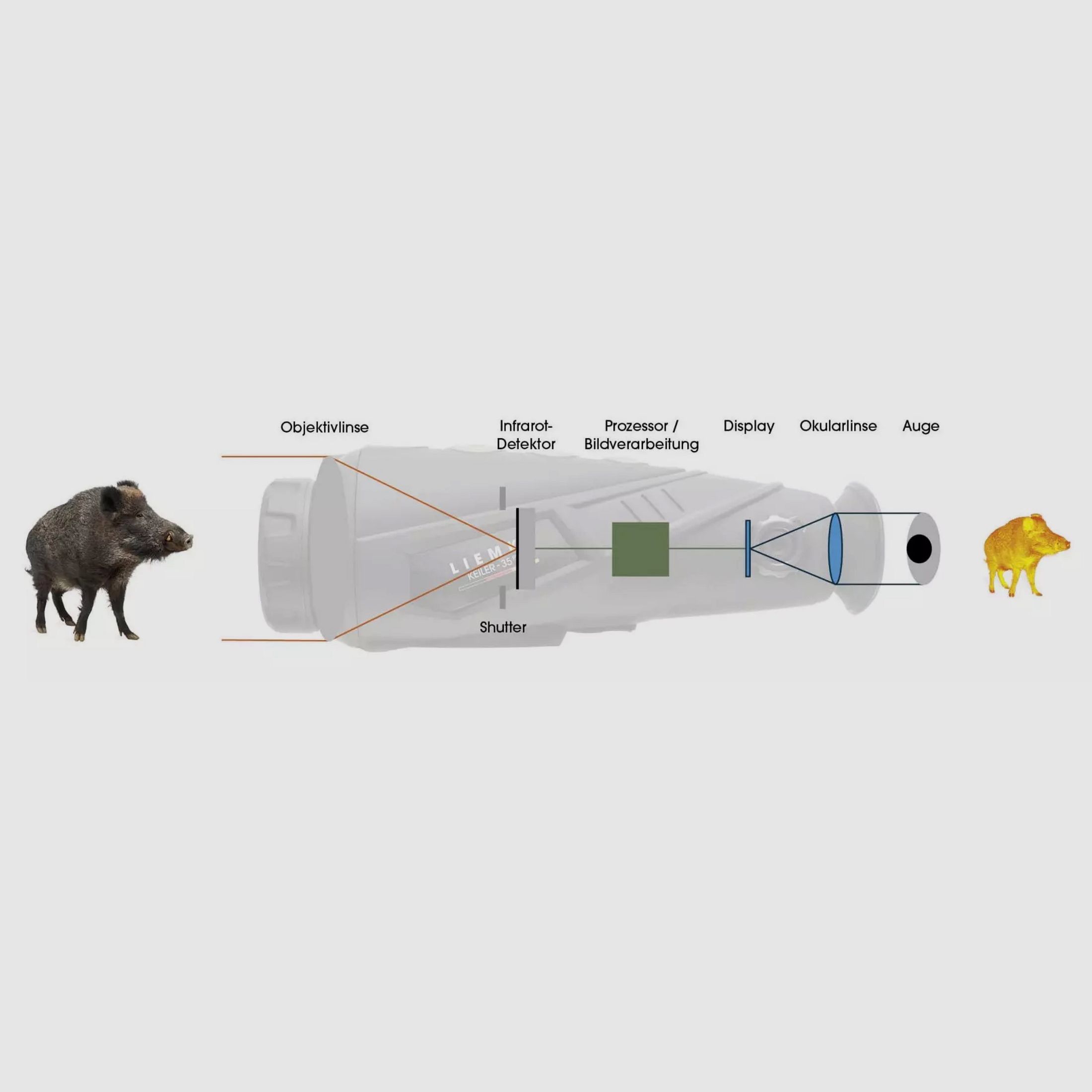 Cámara térmica Liemke Keiler 50 PRO 2022 con correa y detector de 12µm
