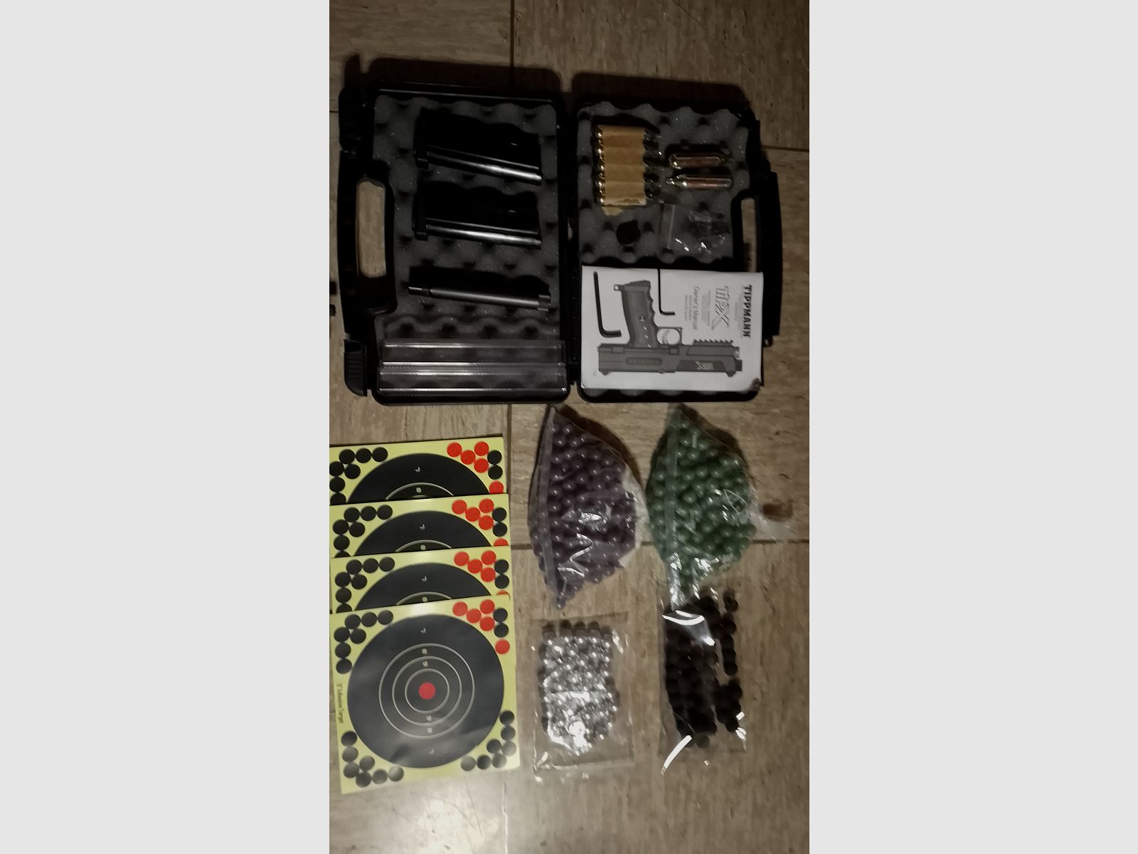 !Update! Tippmann Tipx MSC Body Kit Markierer .68 Zubehör Paintballs Gummibälle Alu Kugeln Cal 68 CO2 Set Visier Rot Grün Punkt Socom Laser Lampe