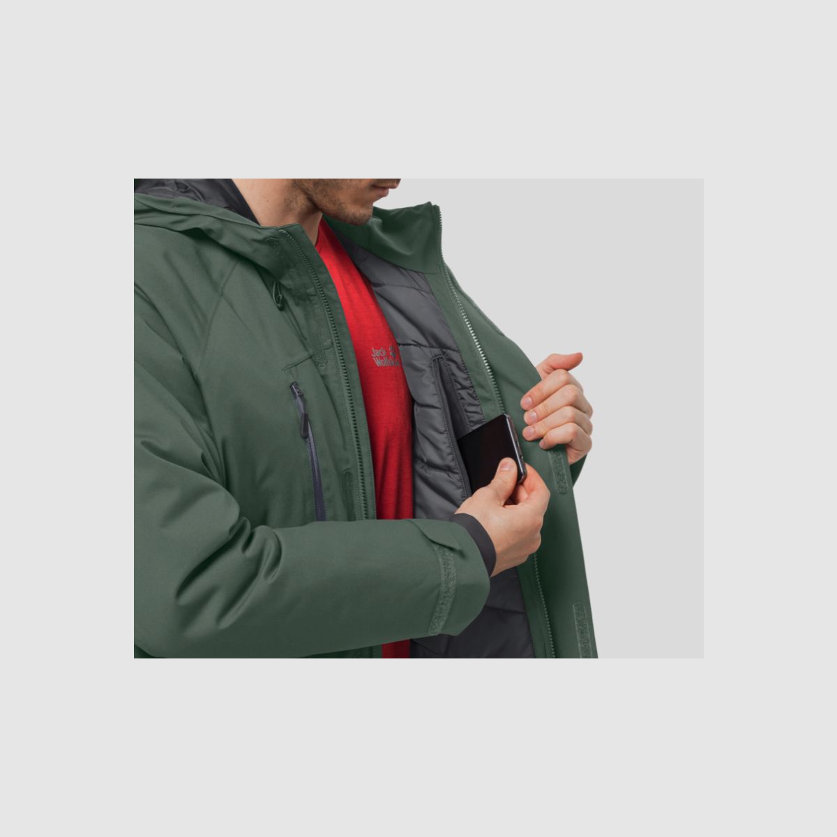JACK WOLFSKIN Troposphere Ins Jkt M Hedge Green