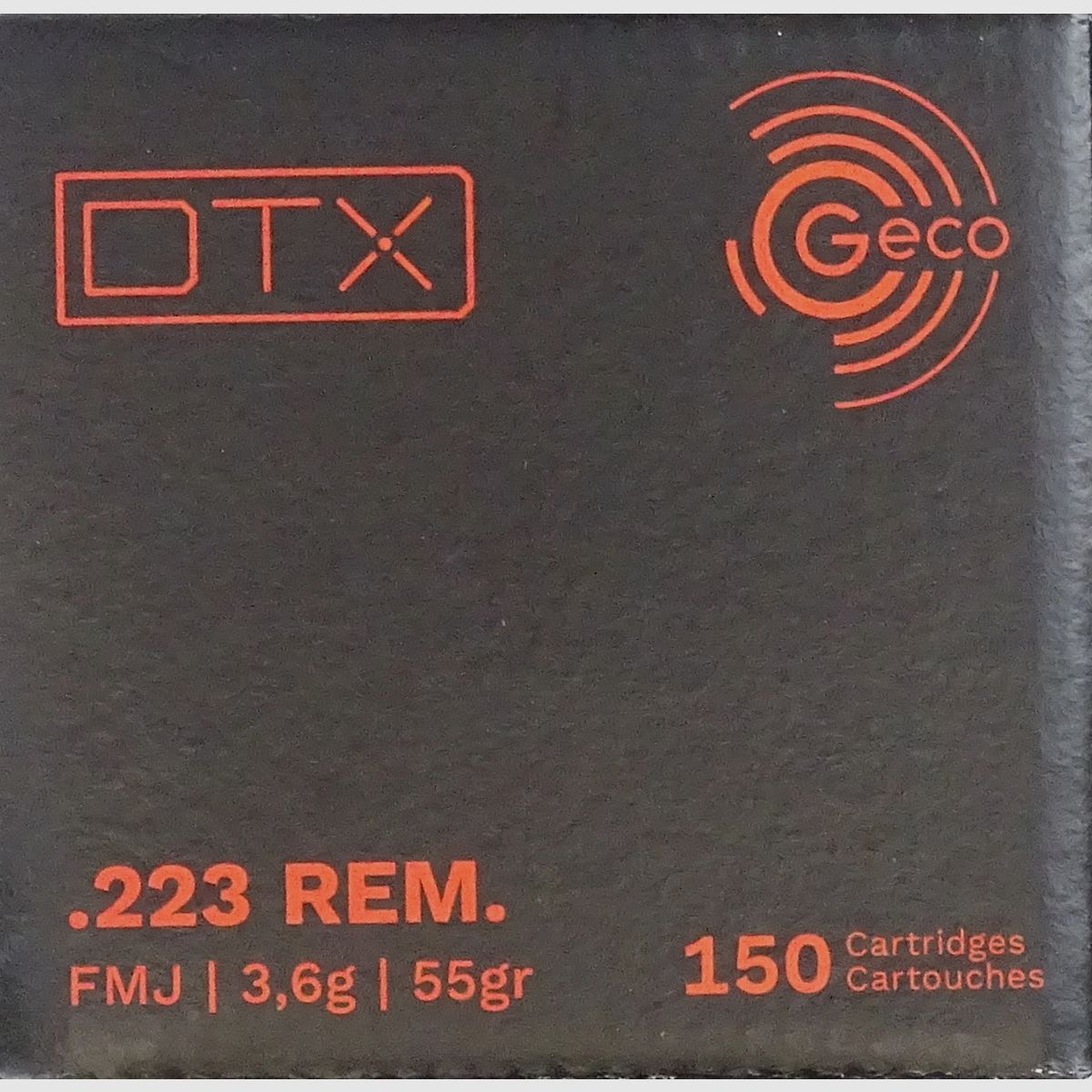 Geco DTX .223rem FMJ 55grs - 150 schoten
