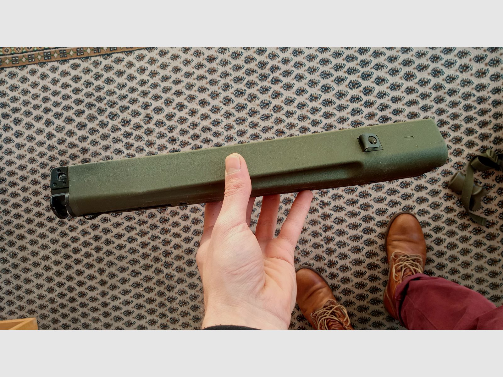 Original Griff & Trapezhandschutz für H&K G3A4 beide farblich abgestimmt in NATO Grün und Zweibein geeignet // G3 und Klone Handschutz + Pistolengriff / G3A3 G3SG1 MKE T41 HK91 VFC Co2 Umarex