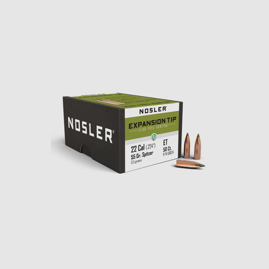 NOSLER E-TIP PROIETTILI DA CACCIA SENZA PIOMBO - .22 - 55gr.