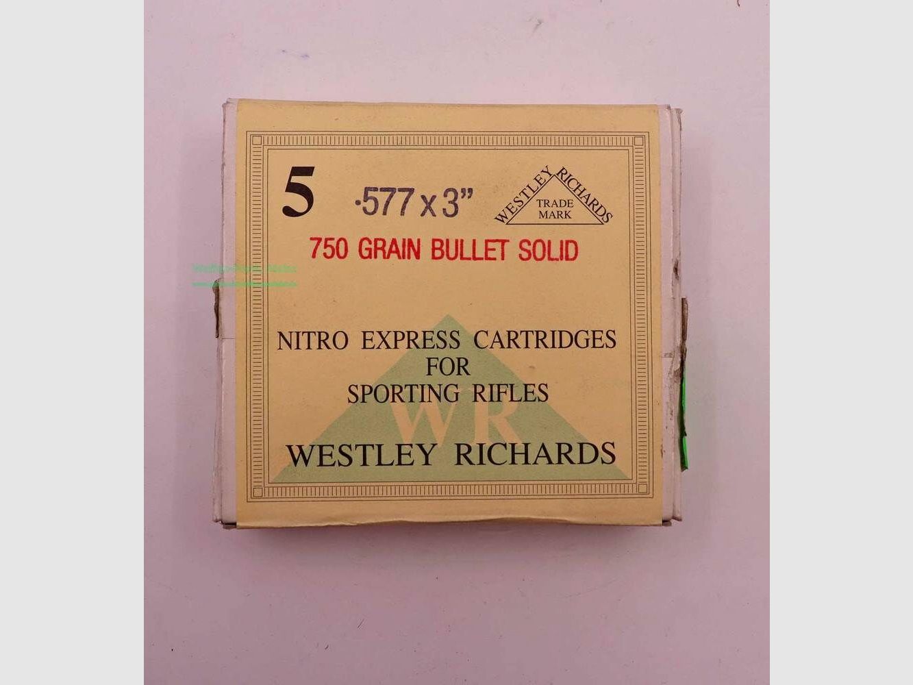 Westley - Richards - England rifle cartridges .577 N.E. / 3''