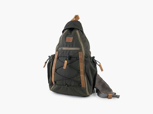 STEINKAUZ-Schultertasche "Querkopf", Waxed Cotton, Oliv