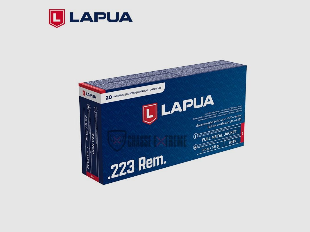 20 Patronen LAPUA 55Gr Kal. 223 Rem FMJ, Bild 1 von 2