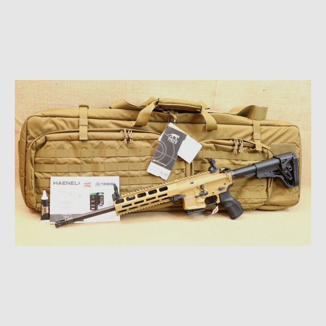 Haenel CR223 in Farbe Sand, inkl. Tasmanian Tiger Rifle Bag, sofort lieferb .223Rem