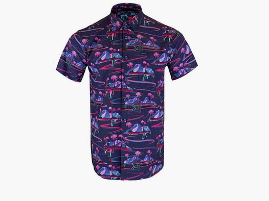 RETRO RIFLE – SHORT SLEEVED BUTTON DOWN SHIRT / XXL