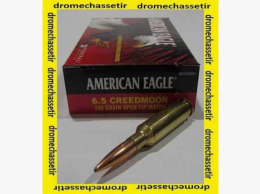 Box mit 20 Patronen Federal American Eagle Kal. 6,5 Creedmoor, 140 Grain OTM