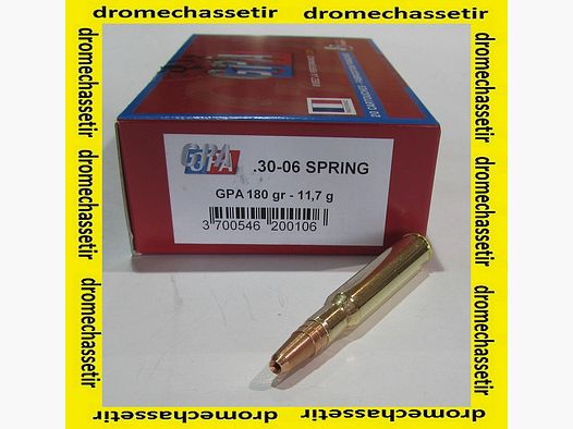 1 Schachtel mit 20 Patronen Kaliber 30-06, Sologne, Geschoss GPA 180 Grain / 11,7 Gramm