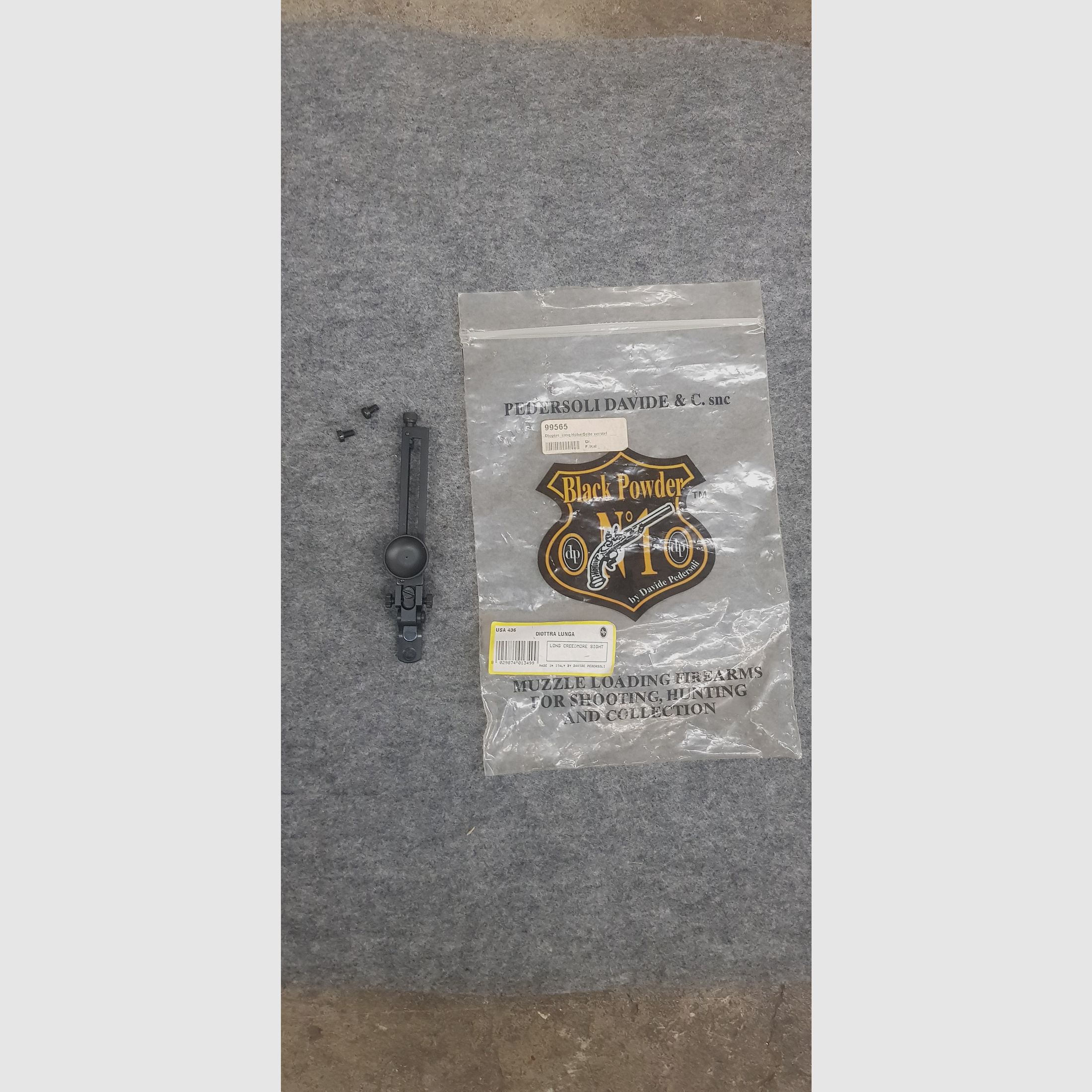 Lead spindle diopter Davide Pedersoli long muzzleloader percussion rifle gun