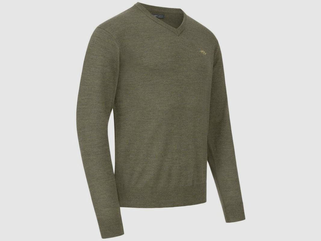 Blaser Herren Merino V-Neck Sweater dunkel oliv L